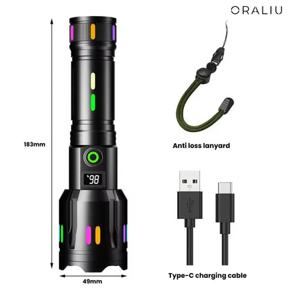 Skorter | Military-Grade LED Flashlight – Rechargeable – 9000 Lumens