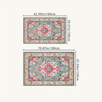 Skorter | Vintage Boho Flower Mat - Perfect For Terrace, Garden and Poolside, Stain Resistant and Washable