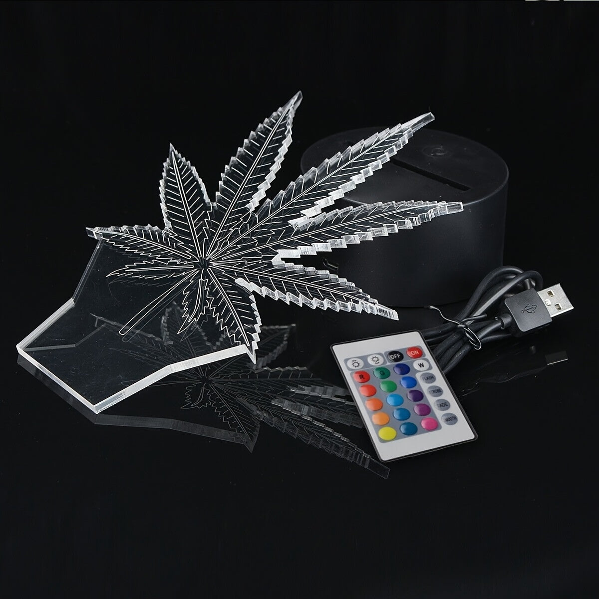 Skorter | Hemp Leaf - 3D Night Lamp Acrylic Table Lamp
