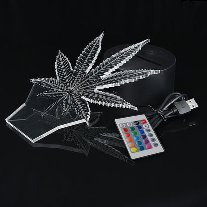 Skorter | Hemp Leaf - 3D Night Lamp Acrylic Table Lamp
