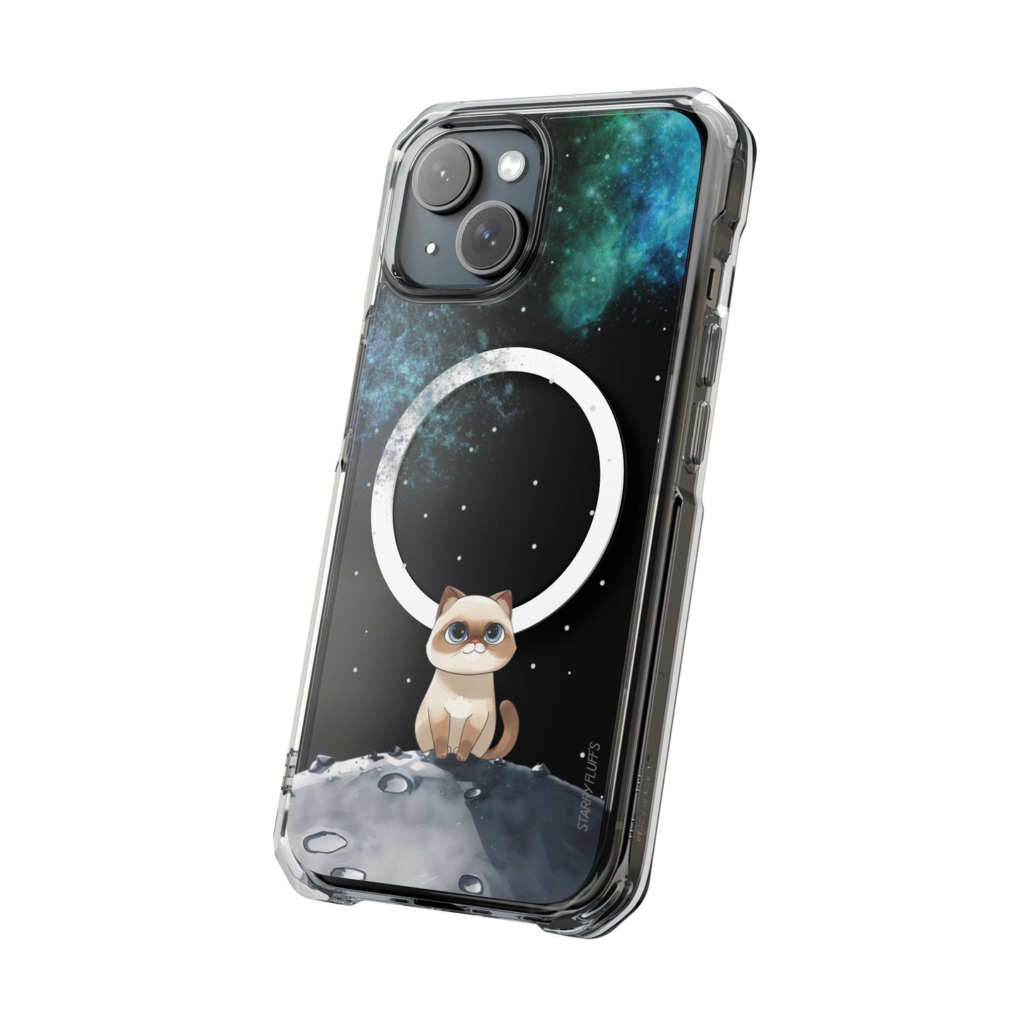 Skorter | Fluff's - Nebula the Siamese in Space Magnetic Clear Case for iPhone Series