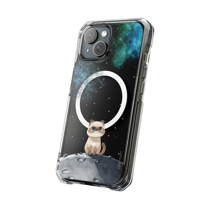 Skorter | Fluff's - Nebula the Siamese in Space Magnetic Clear Case for iPhone Series