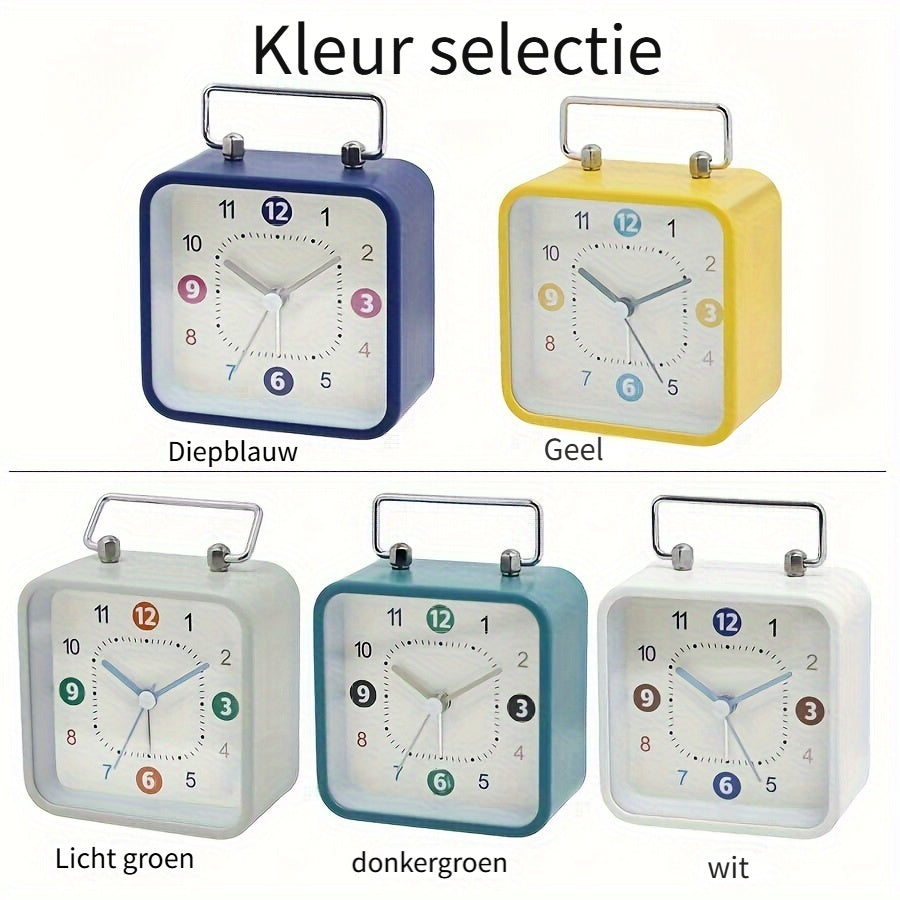 Skorter | TimeCube - Square Metal Alarm Clock with Night Light and Snooze
