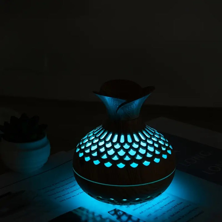 Skorter | Aromatherapy air humidifier with LED – Diffuser in wood look & night light