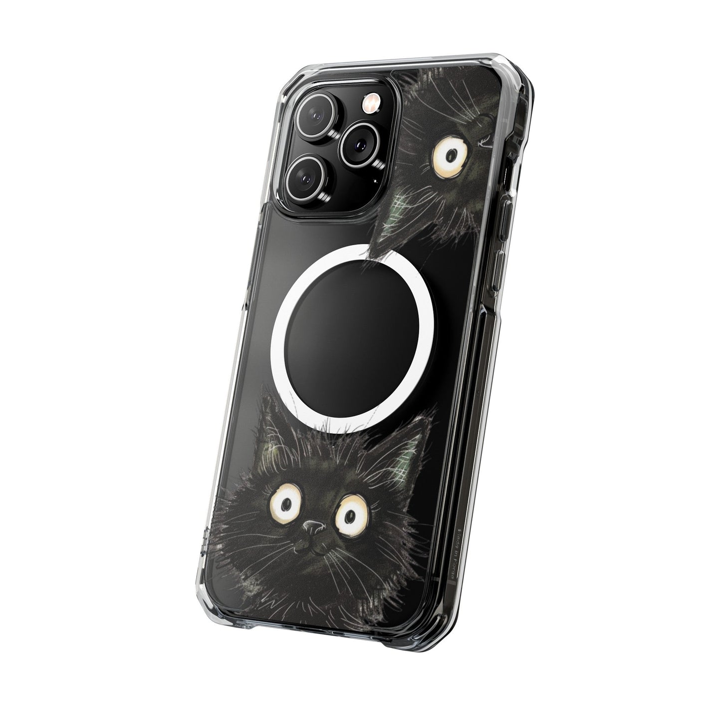 Skorter | Black Cat Magnetic Clear Case for iPhone Series