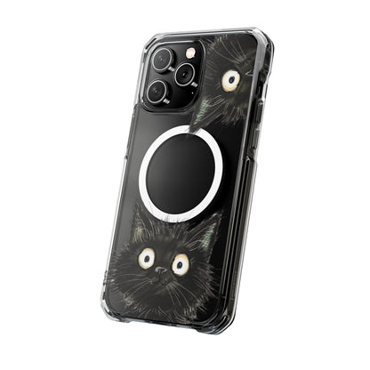 Skorter | Black Cat Magnetic Clear Case for iPhone Series