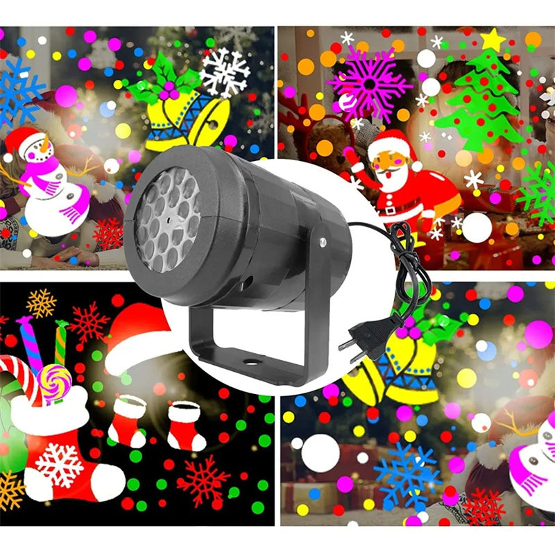 Skorter | LED Christmas Projector Snowflake Light Show – Waterproof Outdoor Lamp with 16 Patterns