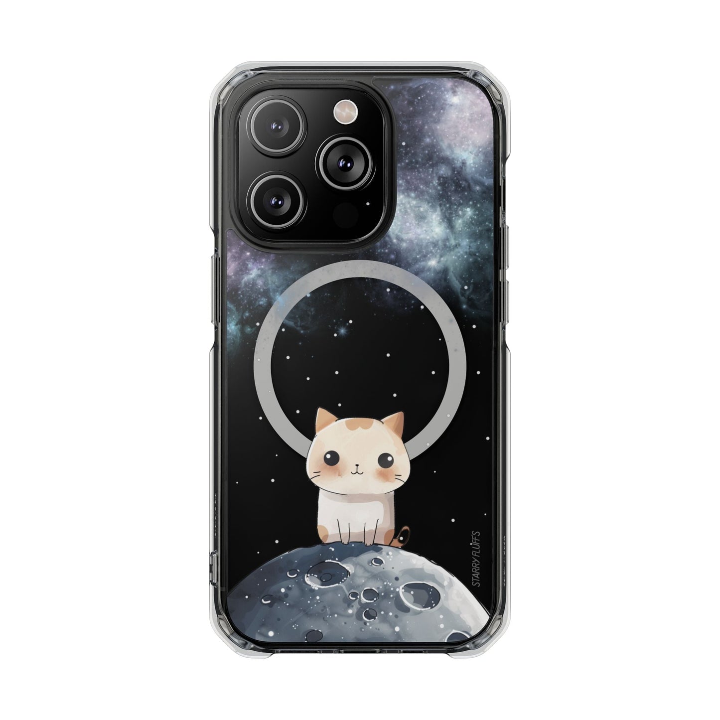 Skorter | Fluff's - Cosmo the Cat in Space Magnetic Clear Case for iPhone Series