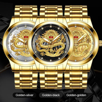 Skorter | Embossed Golden Dragon Watch