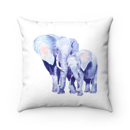 Skorter | and Baby Auspicious Elephant Double Sided Print Faux Suede Square Cushion