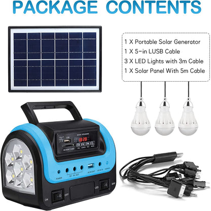 Skørter | Portable solar generator with flashlight for home use camping emergency