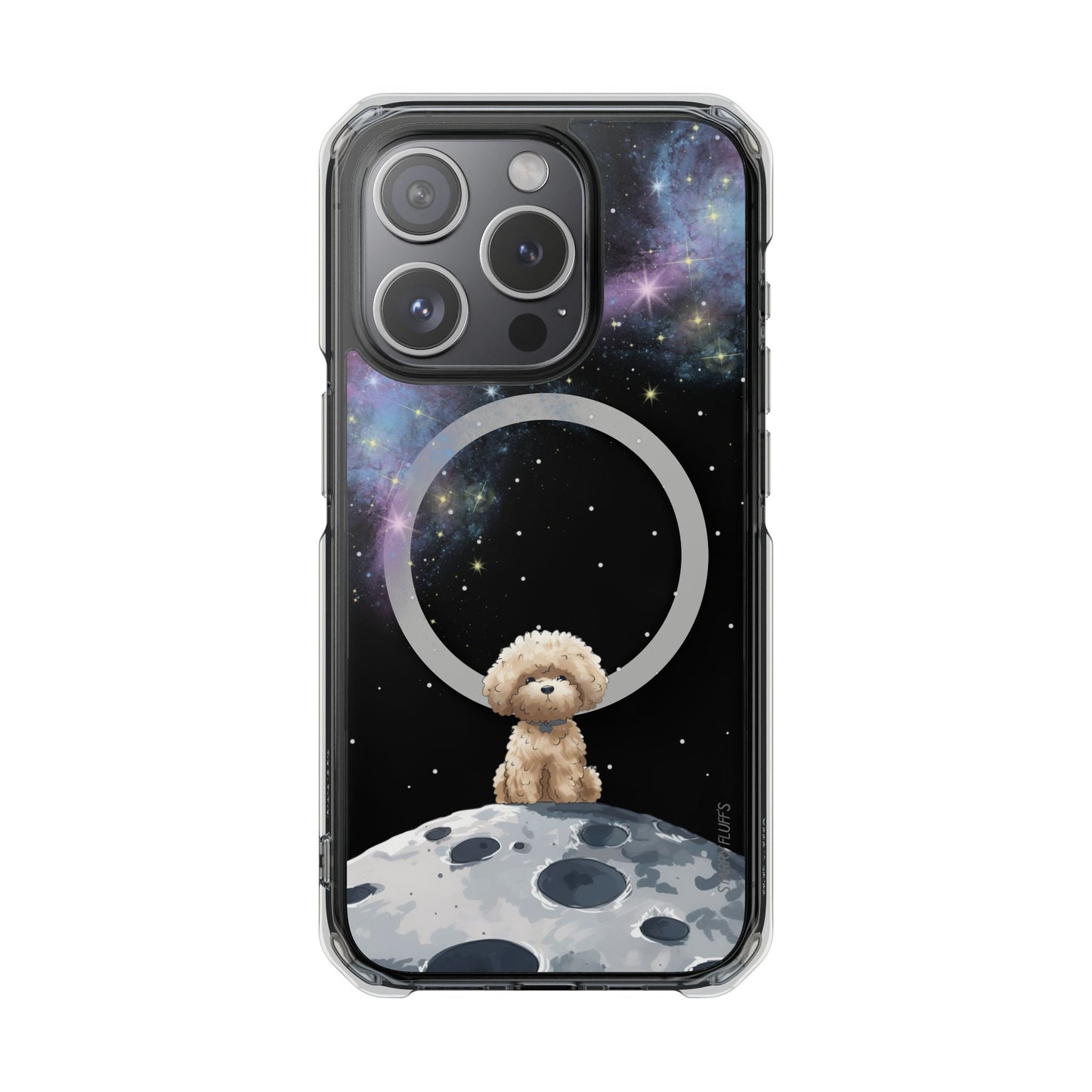 Skorter | Fluff's - Pookie the Poodle in Space Magnetic Clear Case for iPhone Series