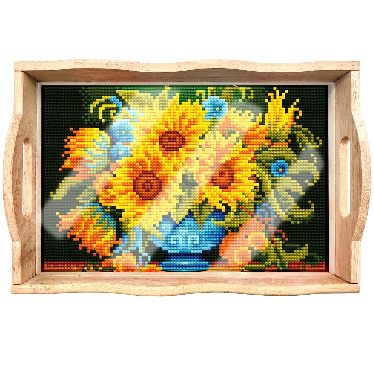 Skorter | DIY Diamond Painting Wooden Tray Food Tray with Handle Living Room Decoration Mandala Wooden Tray Kit