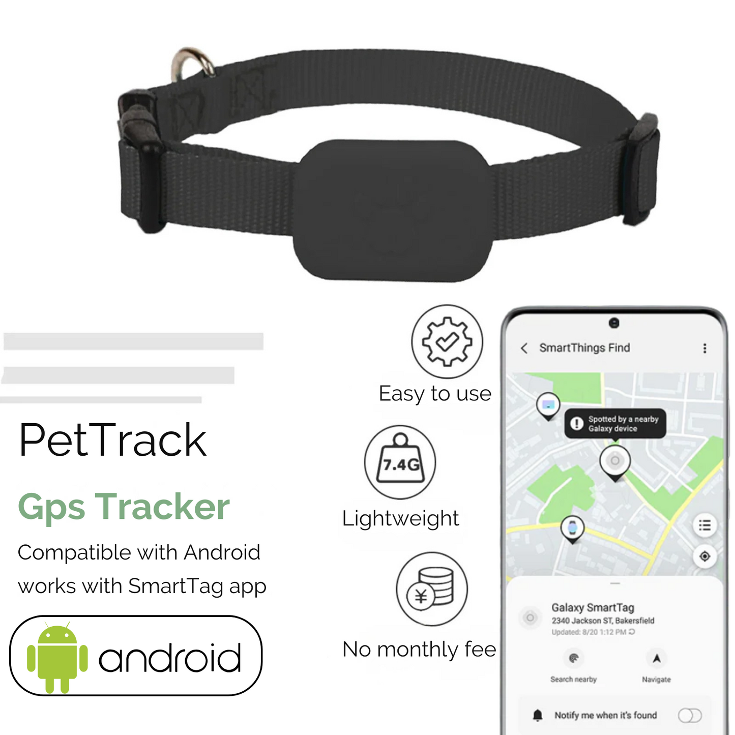Skorter | AnimalTracker Mini – Smart Dog and Cat Bluetooth Collar Tracker