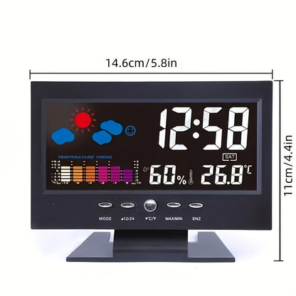 Skorter | SilentTime - Silent Digital Alarm Clock with Temperature & Humidity Display