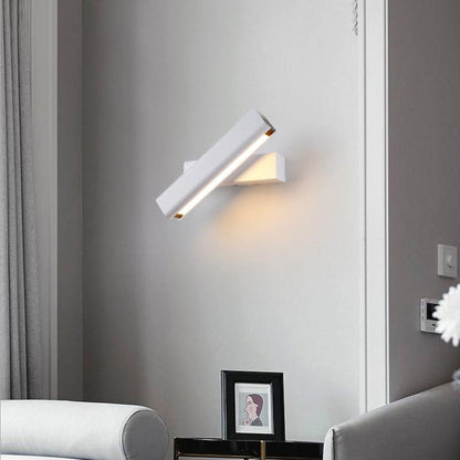 Skorter | Aqsa Modern LED Wall Lamp Indoor Reversible Rectangular Metal/Wood Living Room