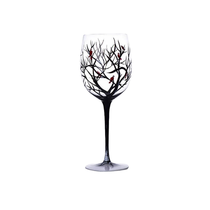 skorter | Four Seasons Tree Wine Glasses - Hand-Painted Art