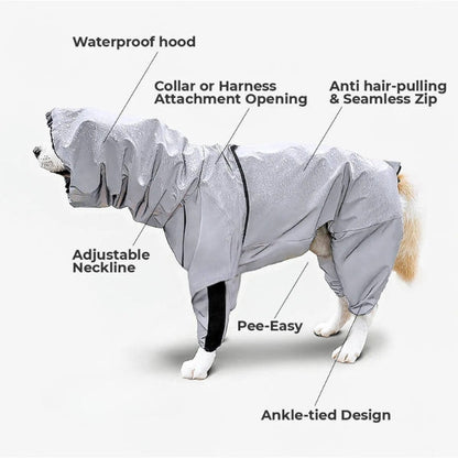 Skorter | Dog Rain Coat with Legs - Waterproof Dog Jacket for Small and Large Breeds | UK Cozy Winter Wear