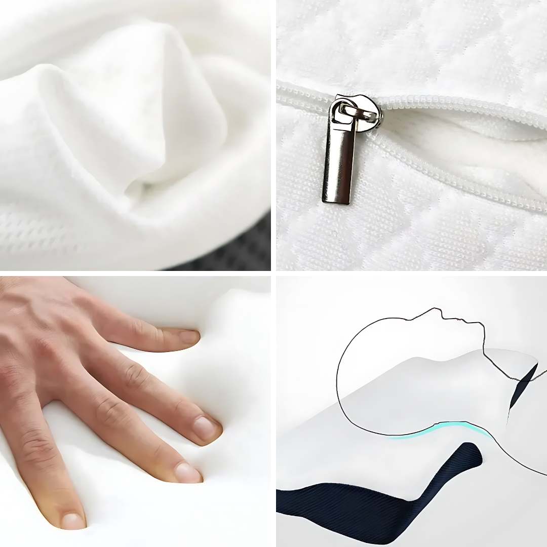 Skorter | Memory Foam Neck Support Pillow - Contoured Design for Neck Pain Relief & Improved Sleep Quality