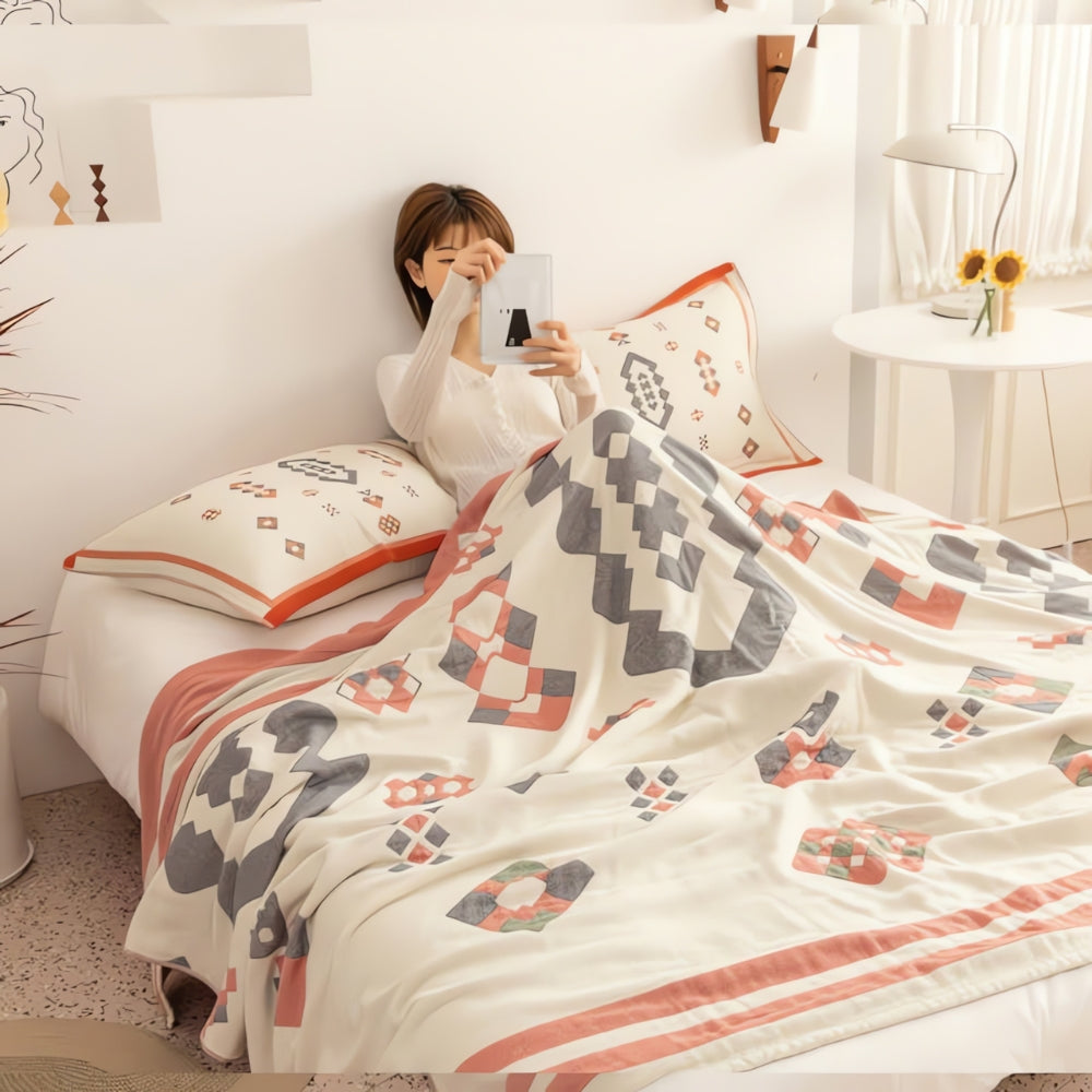 Skorter | Chevron Design Four-Layer Cotton Blanket