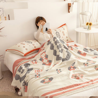 Skorter | Chevron Design Four-Layer Cotton Blanket