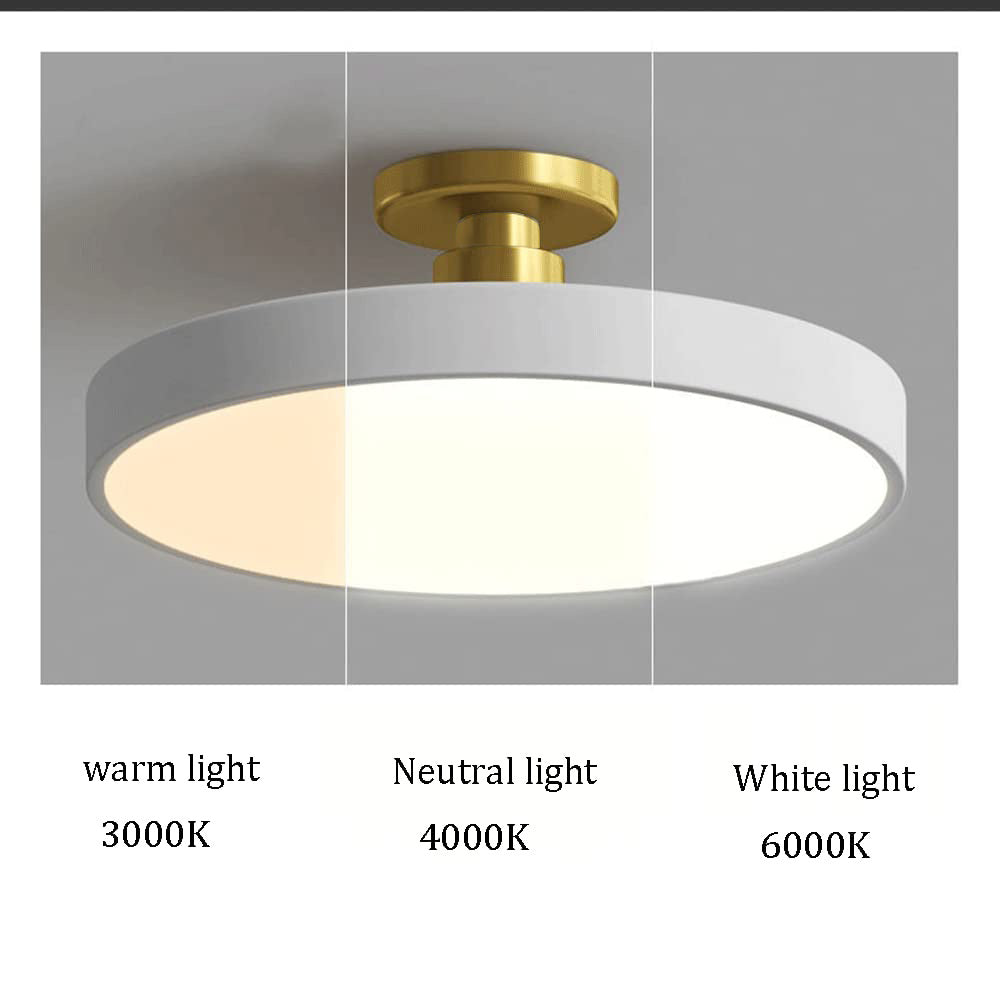 Skorter | Modern LED Semi Flush Mount Ceiling Light | Energy-Saving. Durable Design for Hallway. Dining Room & Living Room
