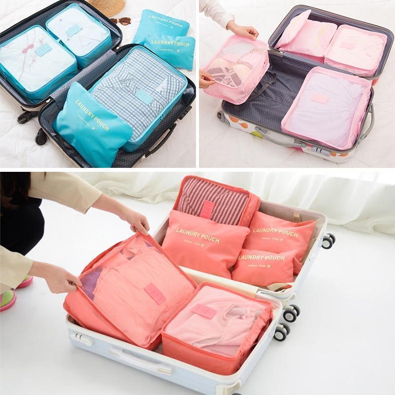 Skorter | 6-Piece Travel Set Storage Cubes for Clothes and Accessories