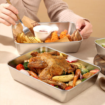 skorter | 304 Stainless Steel Square Plate with Lid Food Storage Container for the Kitchen