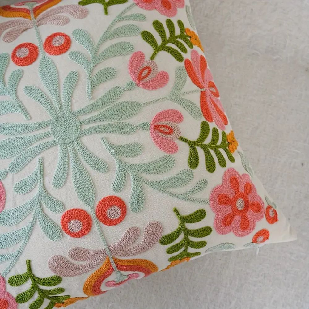 Skorter | Ethereal Embroidery Floral Cushion Cover