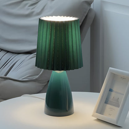 Skorter | Dimmable Desk Lamp | Glass Base with USB Port for Adjustable Lighting in Home Office or Study | Pink Shade Lamp