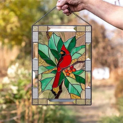 skorter | Cardinal Stained Glass Window Panel