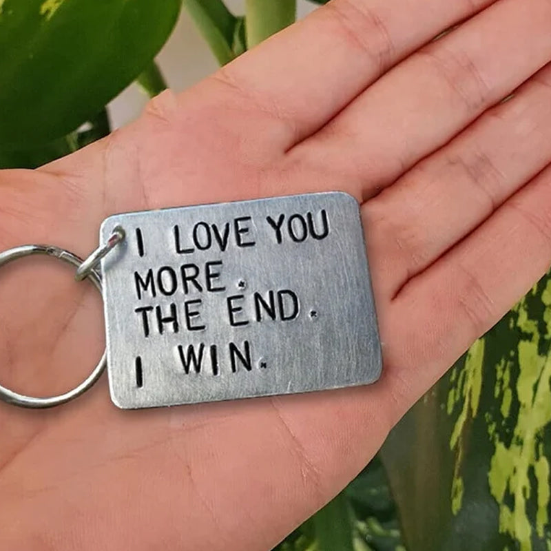 Skorter | "I love you more The end I win" Funny keychain