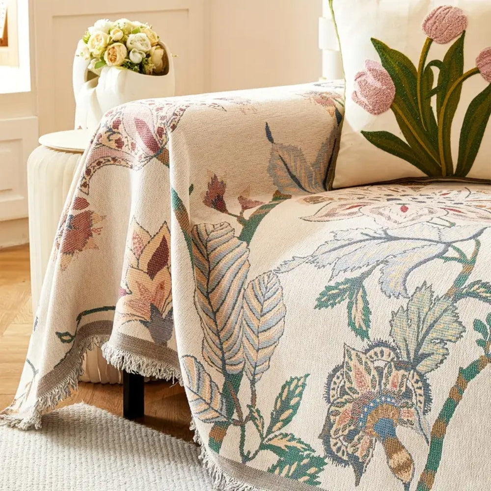 Skorter | Amara Floral Reversible Sofa Cover