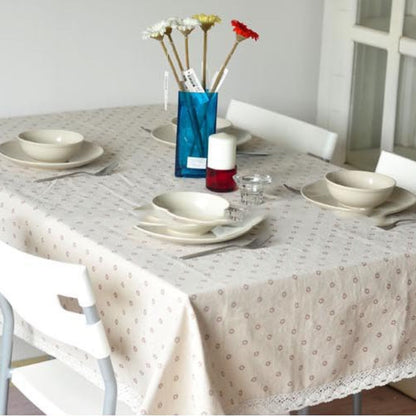 Skorter | Daisy Print Cotton Linen Tablecloth