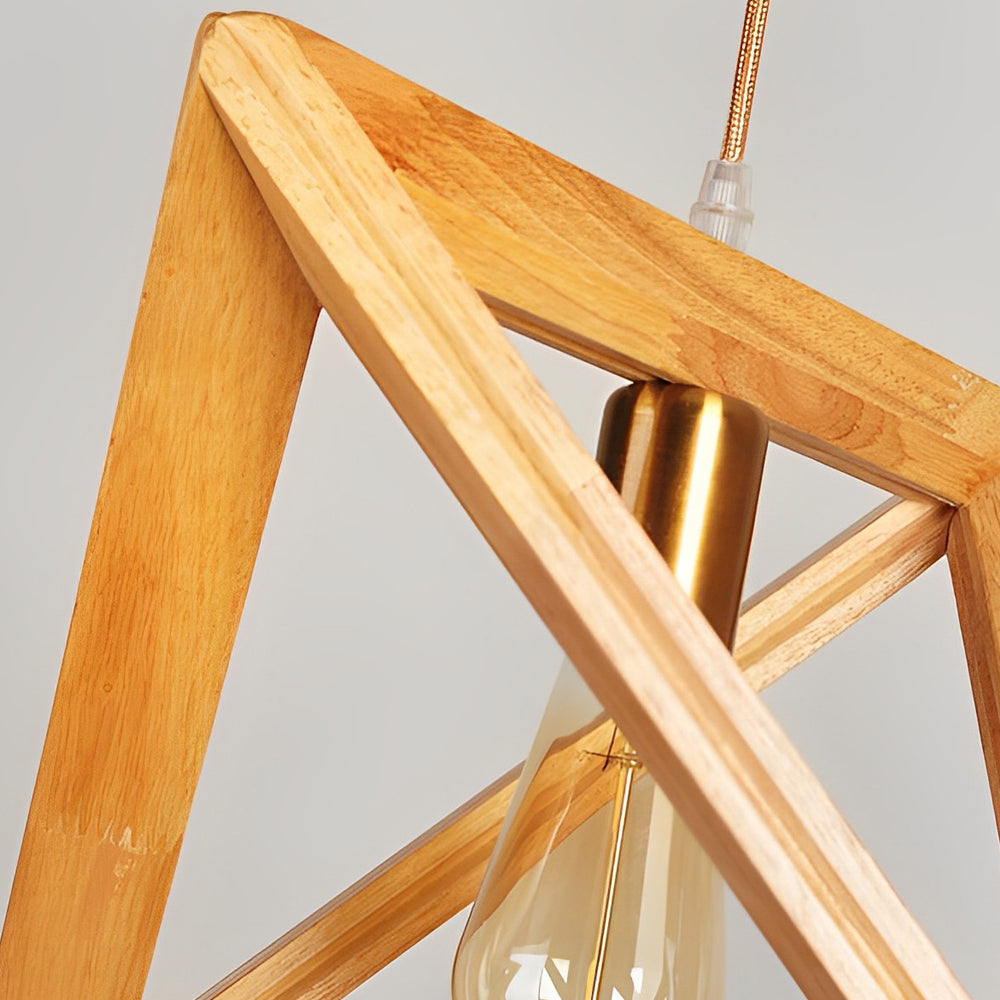 Skorter | NordicFrame - Scandinavian Ceiling Lamp with Wooden Structure in Geometric Design