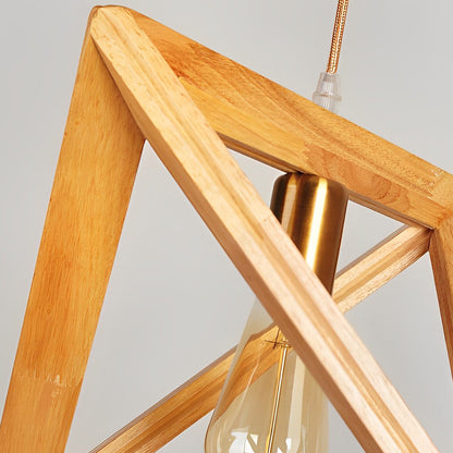 Skorter | NordicFrame - Scandinavian Ceiling Lamp with Wooden Structure in Geometric Design
