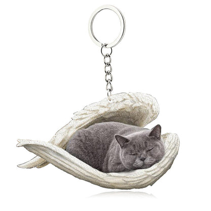 Skorter | Acrylic Cat Angel Keychain