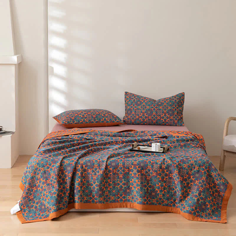 Skorter | & Blue Pattern Six-layer Cotton Quilt - TerraLoom