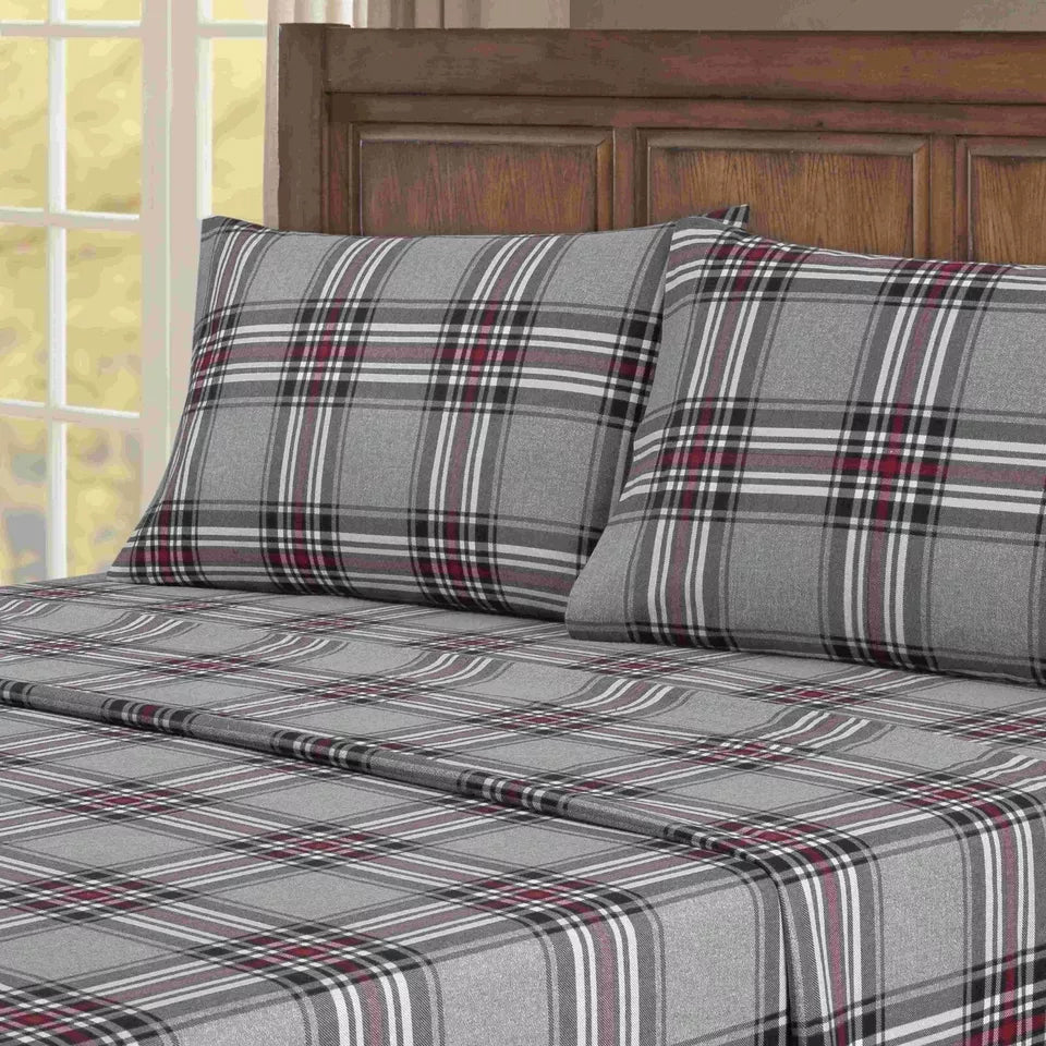 Skorter | 4-piece: Kathy Ireland 100% Turkish cotton flannel bedding