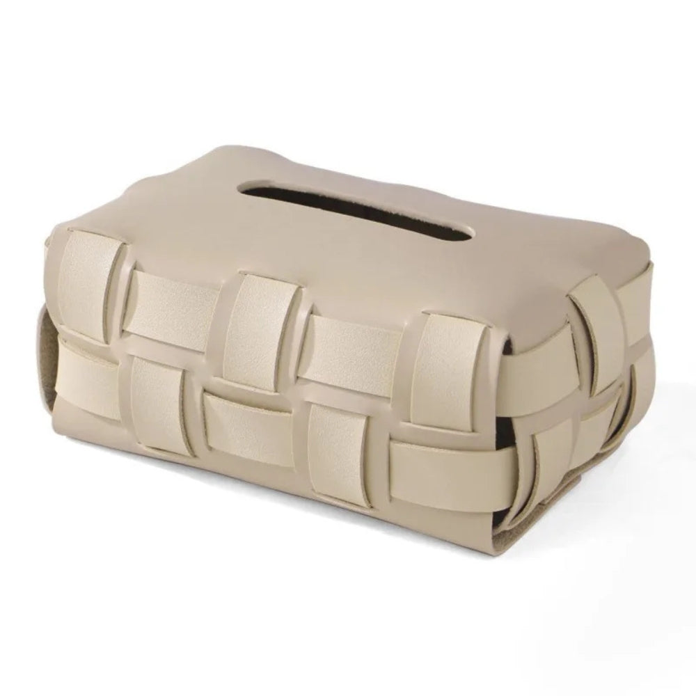 Skorter | Braided Vegan Leather Tissue Holder