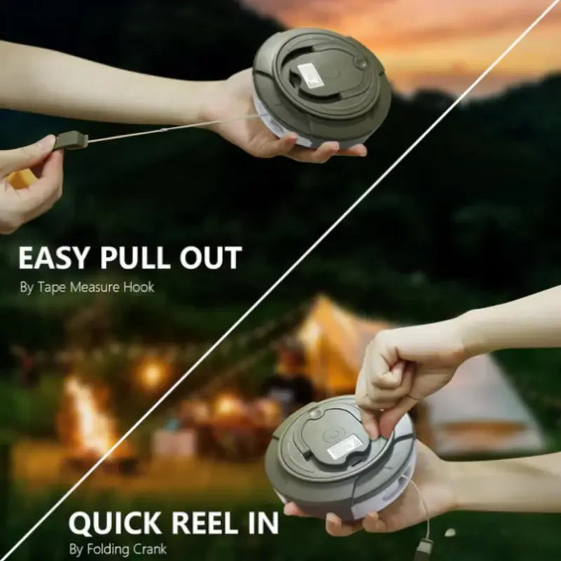 Skorter | 4 in 1 Camp Light – Portable Camping Lantern, String Lights with 8 Lighting Modes, Rechargeable Power Bank for Outdoor Adventures