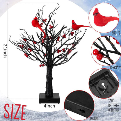Skorter | Atmospheric Light Tree with Red Birds – Flexible LED Decoration Tree