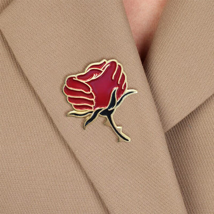 Skorter |  And Crystal Brooch With Red Rose