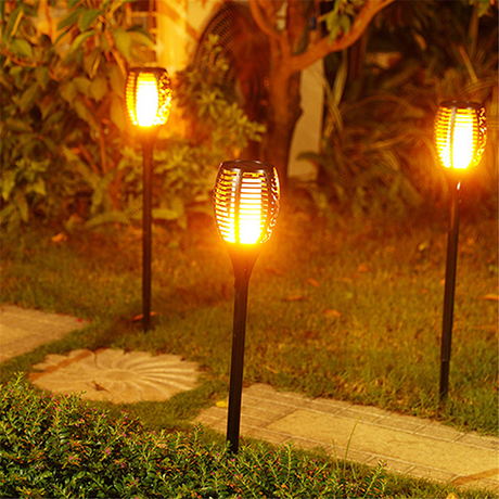 Skorter | FlameGlow Solar Tiki Torches | Flickering Flame Lights | Sustainable Garden Lighting