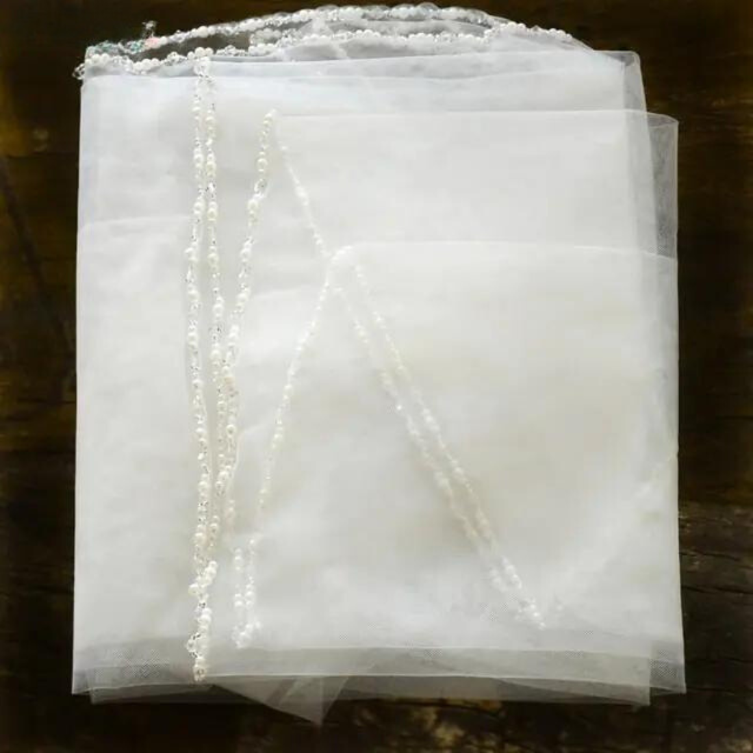 Skorter | Long Bridal Veil Crystal Pearls