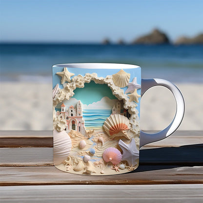 skorter | 3d Ocean Beach Breakthrough Theme Coffee Mug