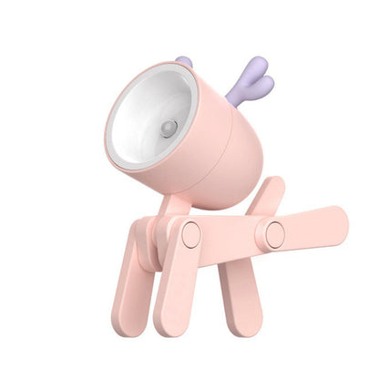 skorter | Mini LED Cute Cartoon Animals Puppies Deer Night Light, Adjustable Small Phone Holder Desk Lamp