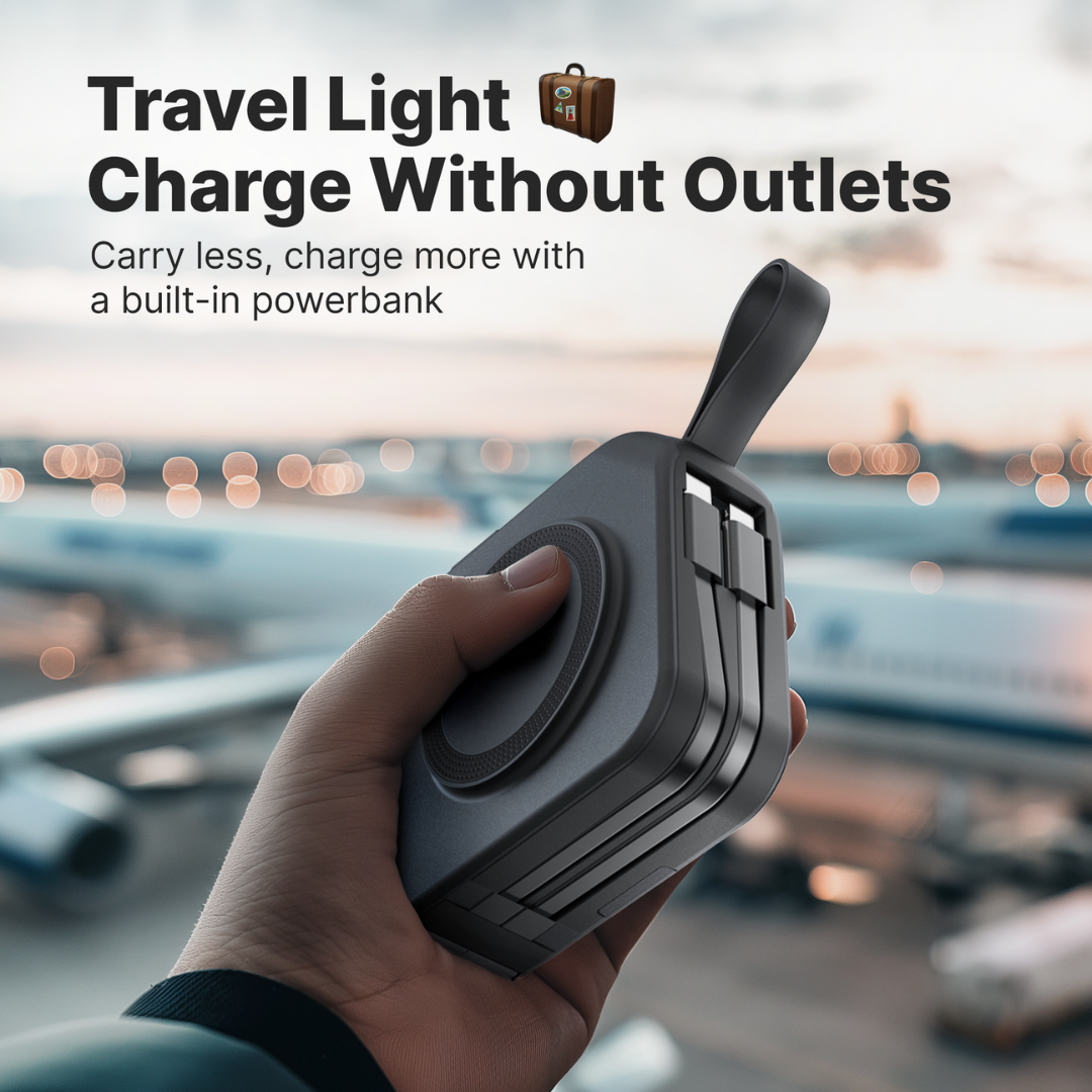 Skorter | 5-in-1 Wall Charger with Wireless Charging Pad and Power Bank - All-in-One Charging Solution