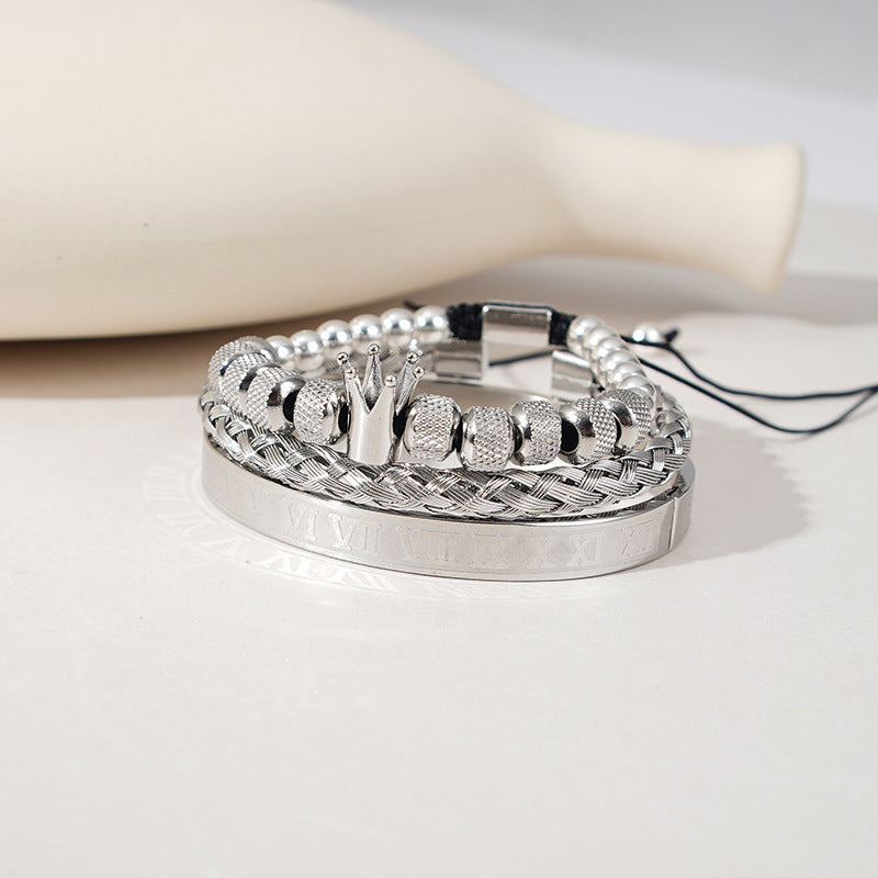 Skorter | Crown Braided Letter Bracelet