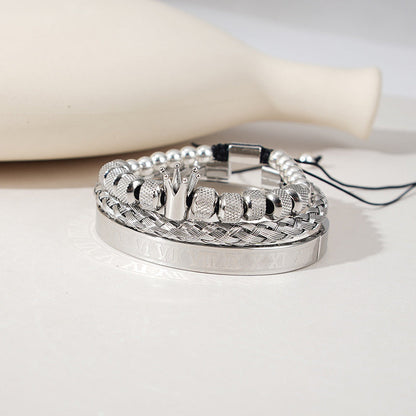 Skorter | Crown Braided Letter Bracelet